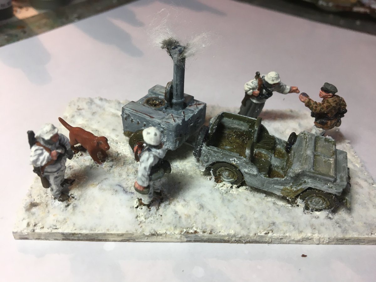 I had a 20mm Gulashwagon with a captured Jeep. I also purchased winter tufts from Leadbear and also made scratch built some.