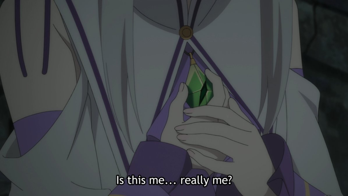 Finally, the end touches upon the other main source of her struggles—the fear of how she'll turn out after regaining all of her memories, and whether she'll still be herself. If the point of origin is wrong, doesn't that make the path walked and the destination all wrong as well?