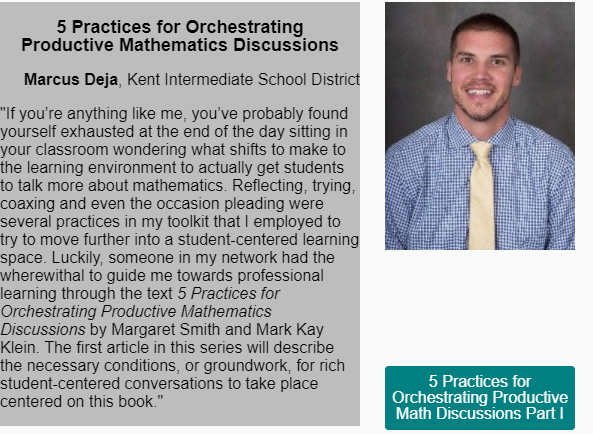 michiganmath's tweet photo. January's #MIMathCommunity newsletter begins a series on #5PracticesforMathDiscussion Click on link in your email or visit https://t.co/P2dE0D6iFj #mathed #MCTM #DACTM #NCTM #MISTEM #mathteachers https://t.co/o70IHVePAR