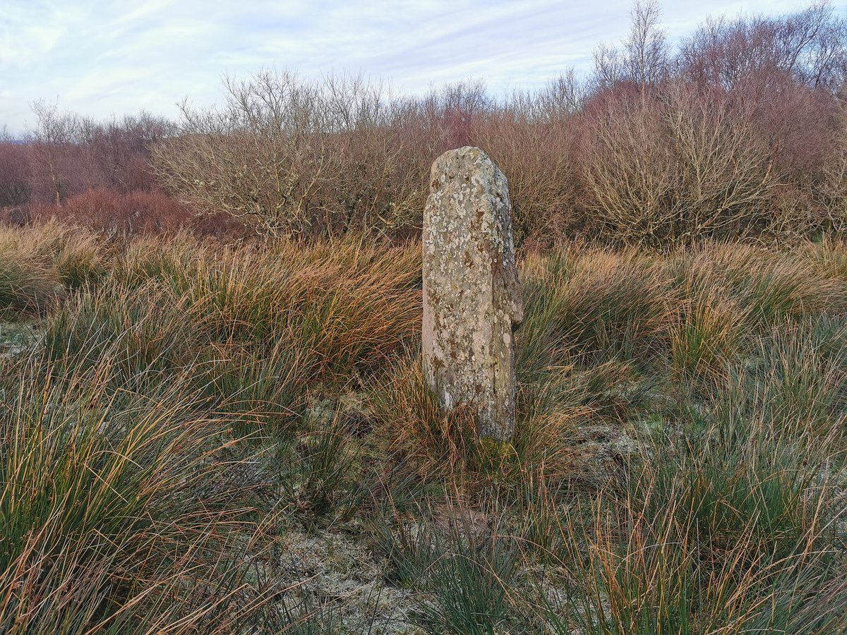 Walking on down the track (past a lot of cows!!) the next site is a standing stone by Creag Loisgte ('Burned Crag'). Canmore holds that it is prehistoric, possibly a boundary marker for the chapel's territory. A few paces down the track Eilean Aoidhe emerges into view...