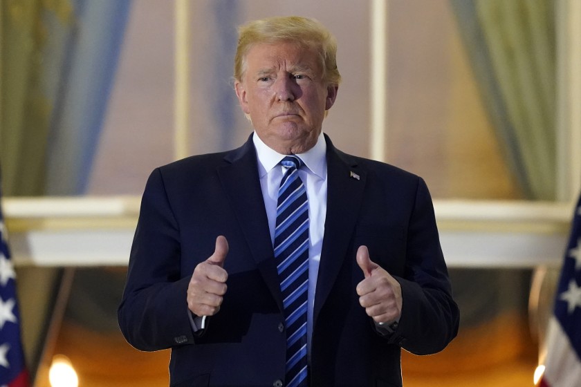 Who has two thumbs, five deferments, three marriages, six business bankruptcies and two impeachments? This guy.