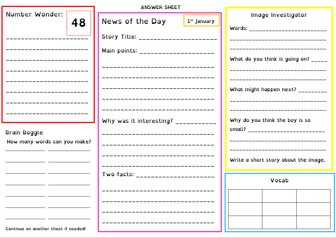 This is quite exciting! I have just finished January's Daily Brain Warmer sheets-can be viewed on a big screen (ipad, IWB) using the slider OR download as worksheets/answer sheets! Free to use, ideal for school/home learning. Feb out last day of Jan. RT!

senhub.co.uk/daily-brain-wa…