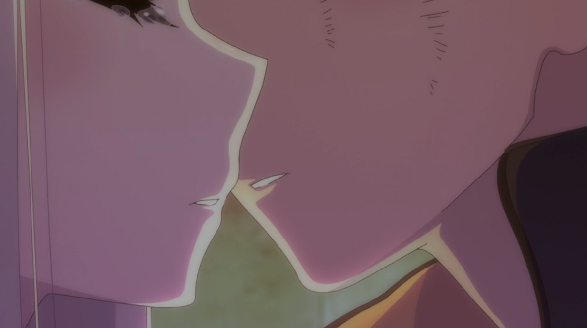 The last scene's uplifting brightness is a clear, deliberate contrast with their grim first kiss in Taste of Death."It was not not like the first time, which carried the cold taste of death. The second kiss... bore the hot taste of life."