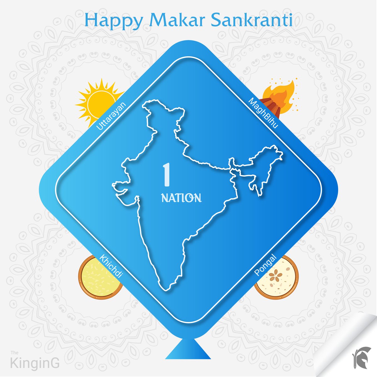 thekingingteam's tweet photo. It is not just a scene of diversity but also a symbol of unity. This is what the Makar Samkranti festival teaches us. Happy Makar sankranti.
 #MakarSankranti #MakarSankranti2021 #Pongal2021 #Uttarayan #Khiladi  #HappyPongal #kitefestival #indianfestival #thekinging #graphic https://t.co/TqQeYjLlkc