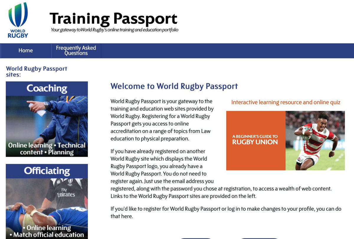 <a href="/WorldRugby/">World Rugby</a> is offering FREE online learning modules ranging from coaching to officiating player welfare. Check out 👉🏽passport.worldrugby.org
