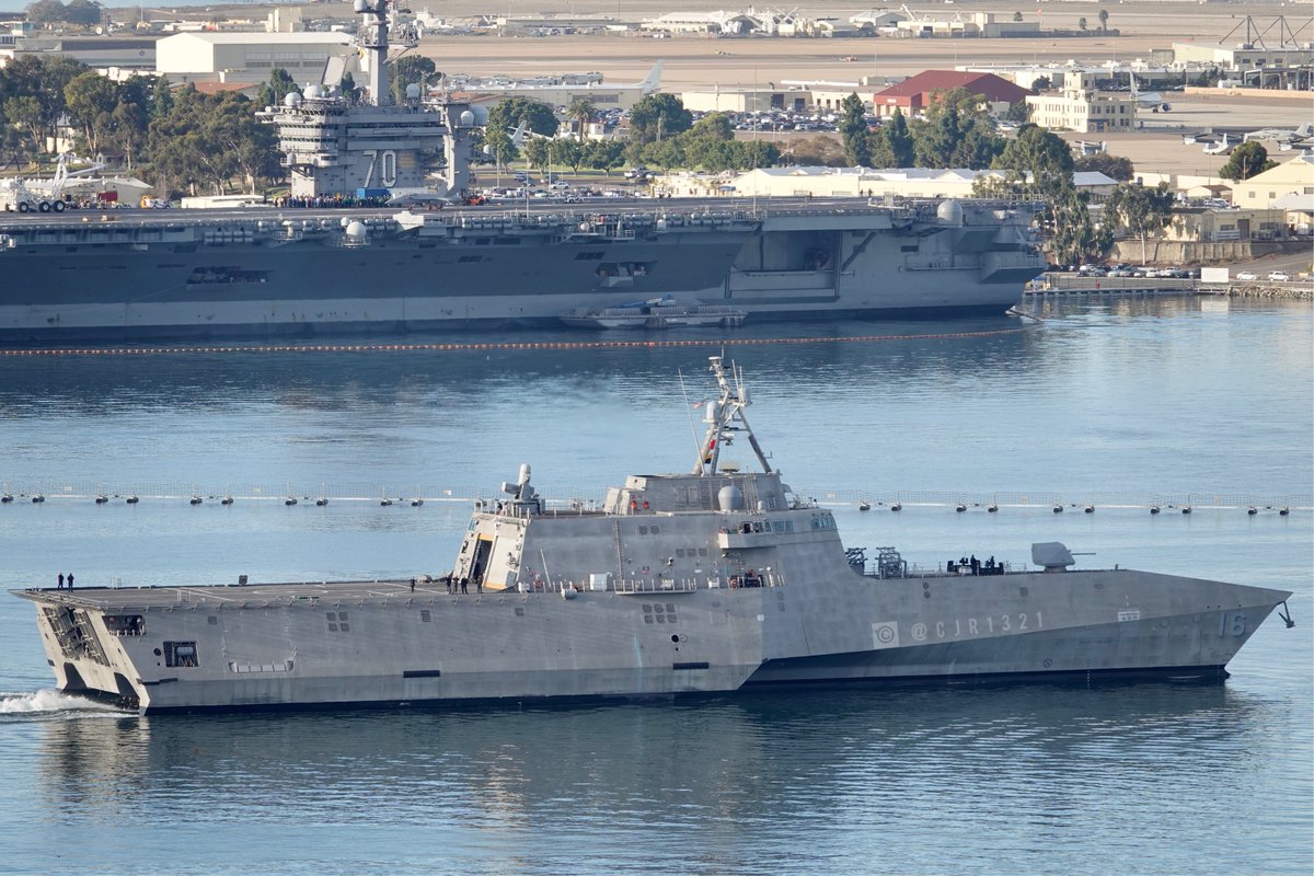 WarshipCam's tweet photo. USS Tulsa (LCS 16) Independence-variant littoral combat ship leaving San Diego - January 13, 2021 #tulsa #lcs1
* photos courtesy of @cjr1321 https://t.co/8otAKrZPwo