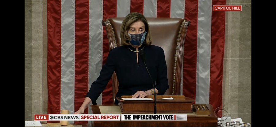 EvaManley6's tweet photo. President Trump officially becomes the first president to have been impeached twice. He has been charged with “incitement of insurrection” by a vote of 232-197. A total of 10 Republicans voted to impeach him. https://t.co/GliiXHHWBL