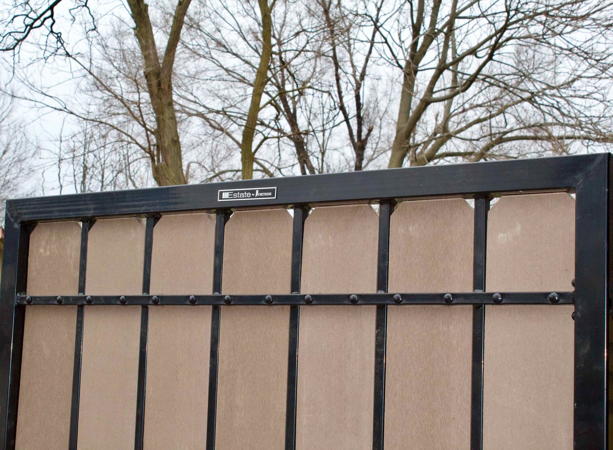 BellBrookFence's tweet photo. Beautiful Composite and Steel double gate installed in the South Park neighborhood in Dayton.  This set of double gates by @FortressBP Building Products  is also automated with a @LiftMaster LA-500 dual gate operator.  Beauty and security in one. https://t.co/LDbAE7LjZK