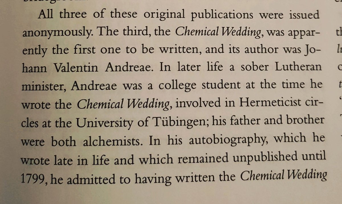 I'd read about the Rosicrucians previously in several contexts, JMG gives a standard account of The Chemical Wedding, the third published of the three Rosicrucian documents.