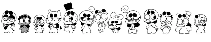 going through some of my old art files on my drive and i found a line of those weird dogs i used to animate on flipnote studio
cursed times
but i miss animating them 