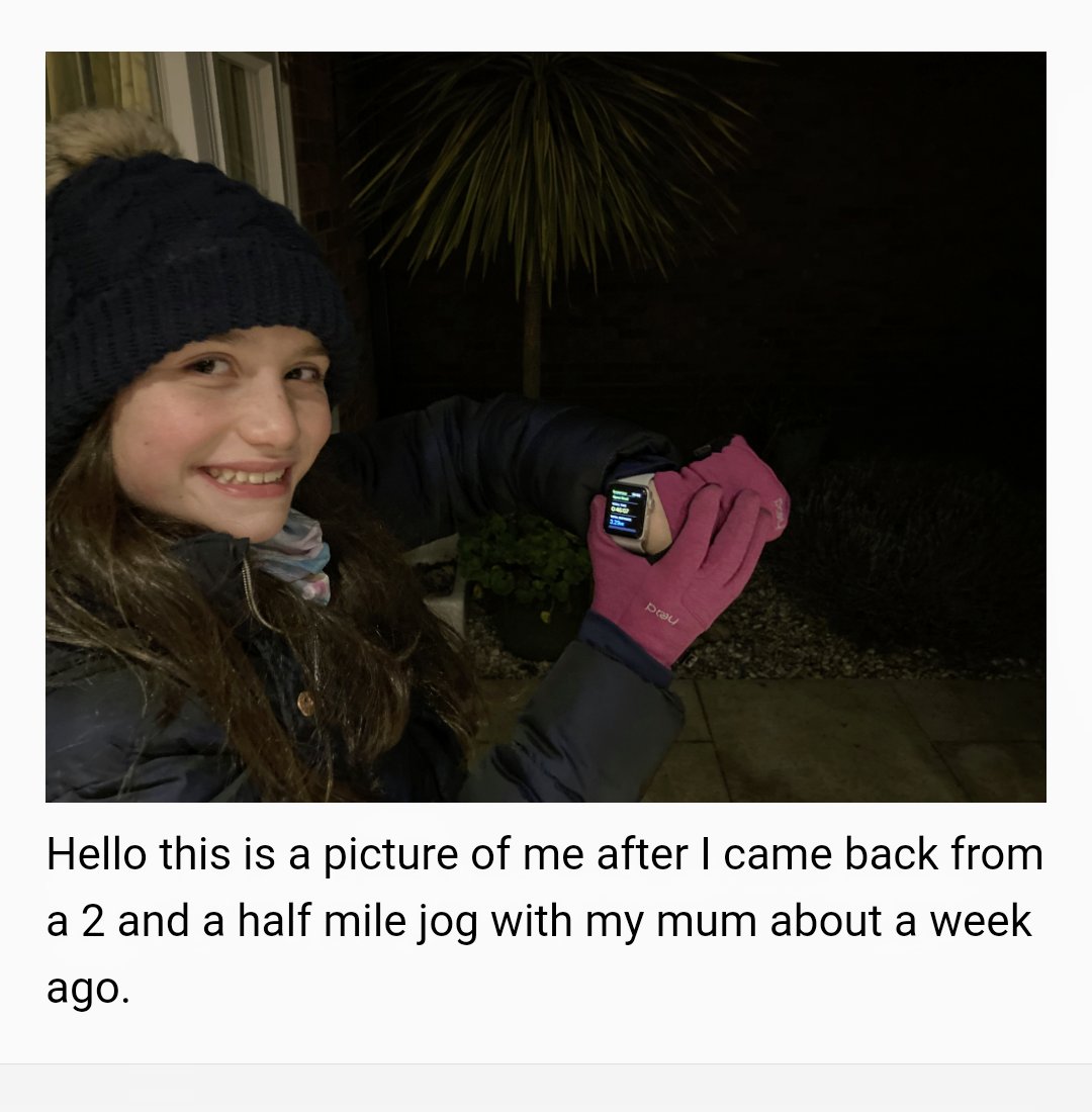 RBA_PEdept's tweet photo. We love getting your updates and pictures, showing us how you are staying active throughout lockdown and home learning! Frances' face is the perfect image of how good exercise makes you feel! Good stuff! Keep them coming....πΆπββοΈπ΄ππ§ββοΈ #keepbloomfieldmoving #wellbeing @robertbms https://t.co/zbc7y3q4yz