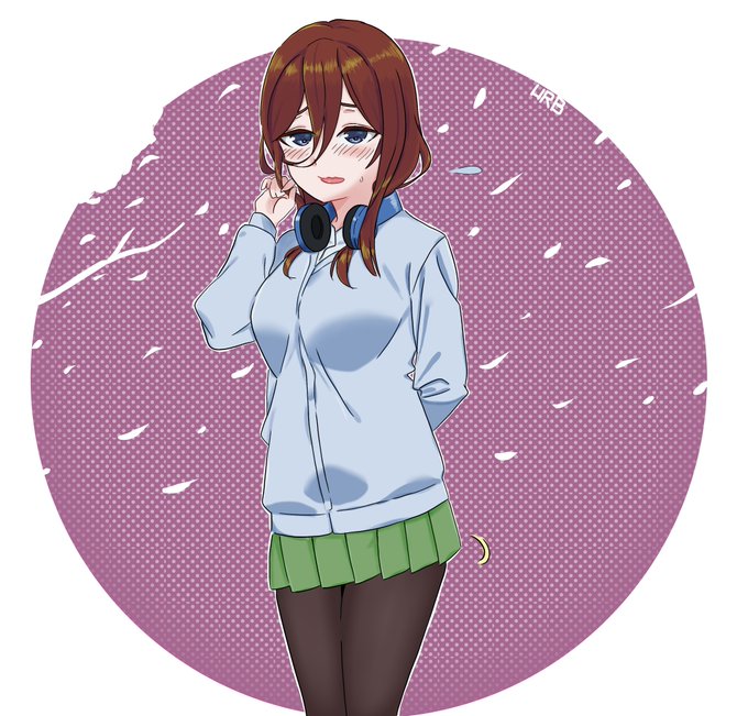 urb0 (WAKE UP ME WHEN MANA ALT)さんがTwitterに投稿した中野三玖(五等分の花嫁)のイラスト。