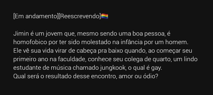 evanescsent's tweet photo. ✘ Adaptação Jikook ✘

→ Título: Sex Friend Homophobic
→ Escrita por: @LeticiaFornals1
→ Link: https://t.co/4OjHLZMjeU
→ Adaptação do BL TharnType

#bts #jikook #kookmin #adaptação #jktop #jmbottom #romance #tharntype https://t.co/8DjleKAJhF