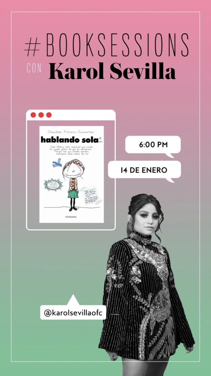 happyforkz's tweet photo. #booksessions with karol sevilla
6pm January 14th https://t.co/1KOo3X5iZt