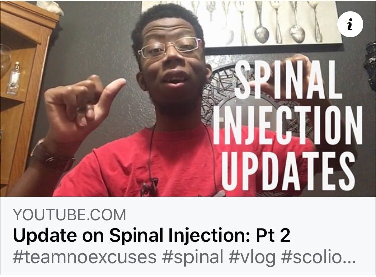 RaphaelIsrael20's tweet photo. Update on Spinal Injection: Pt 2 https://t.co/7WkueEXfbt

#Like #share #subscriber #scoliosis #spinal #injection #inspirational https://t.co/PivQw5CwRW