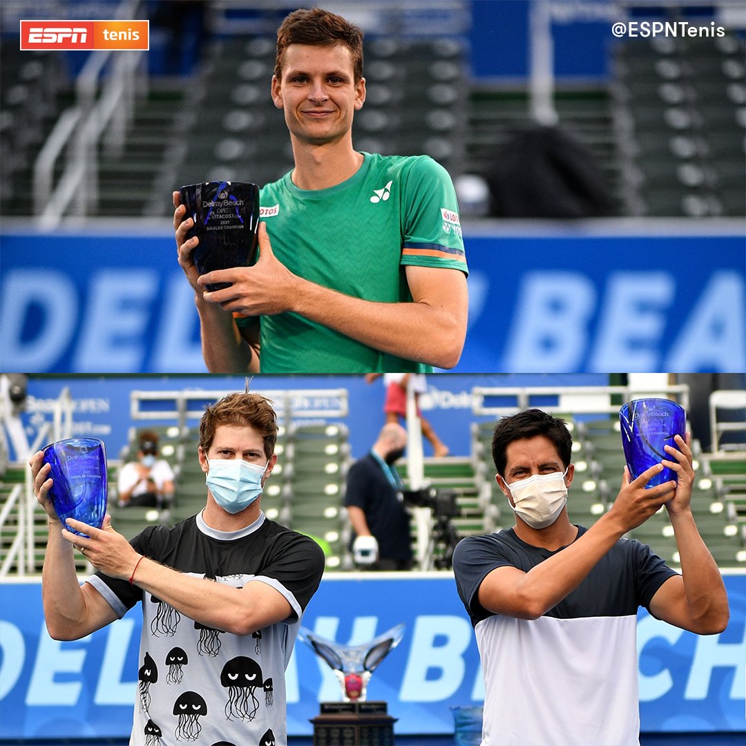 ¡Los campeones de #DelrayBeach! 🏆
Singles - Hubert Hurkacz 🇵🇱
Dobles - Ariel Behar 🇺🇾 / Gonzalo Escobar 🇪🇨
#TENISxESPN https://t.co/h6JSqIvj0x