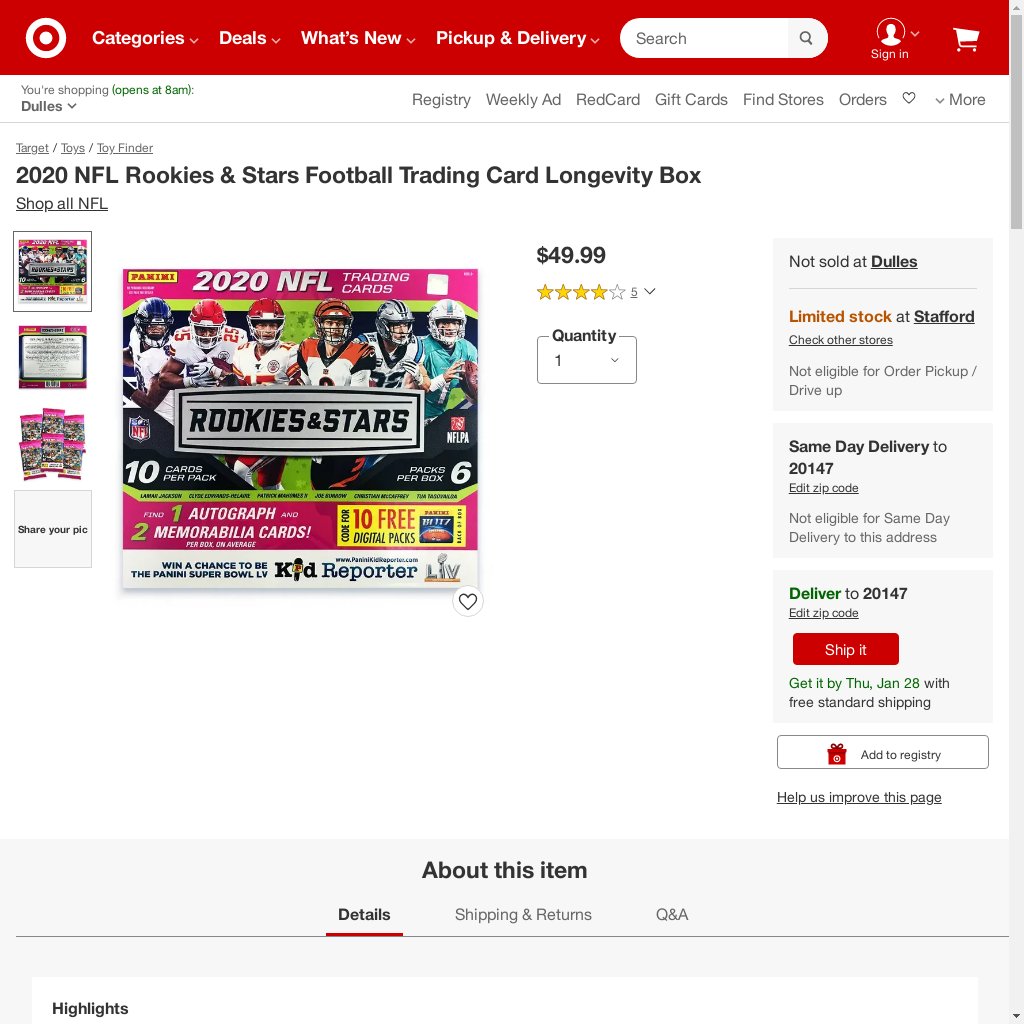 Target Restock Alerts on Twitter "2020 NFL Rookies & Stars Football Trading Card Longevity Box