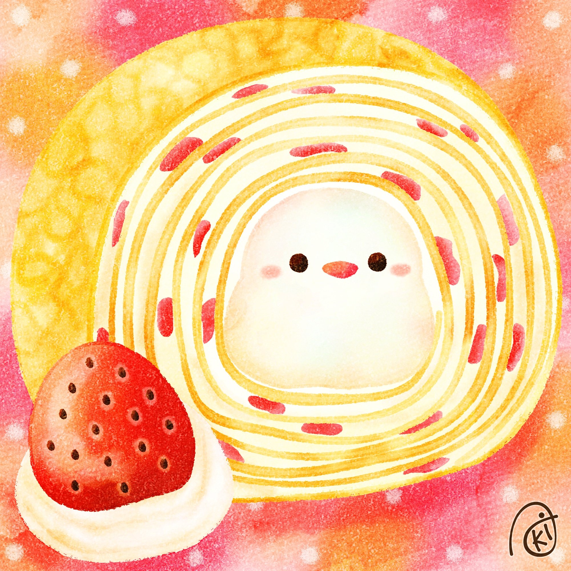 Aki ミルクレープロール イラスト お絵描き 小鳥 文鳥 ミルクレープロール T Co 1r5stk2aaa Twitter