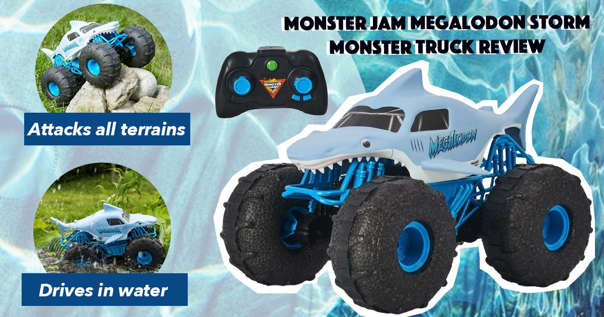Tackle any terrain and water with incredible power and speed with the <a href="/MonsterJam/">Monster Jam</a> Megalodon Storm All-Terrain Remote Control from <a href="/SpinMaster/">Spin Master</a>!!  🪨💦 bit.ly/3rZAnS1