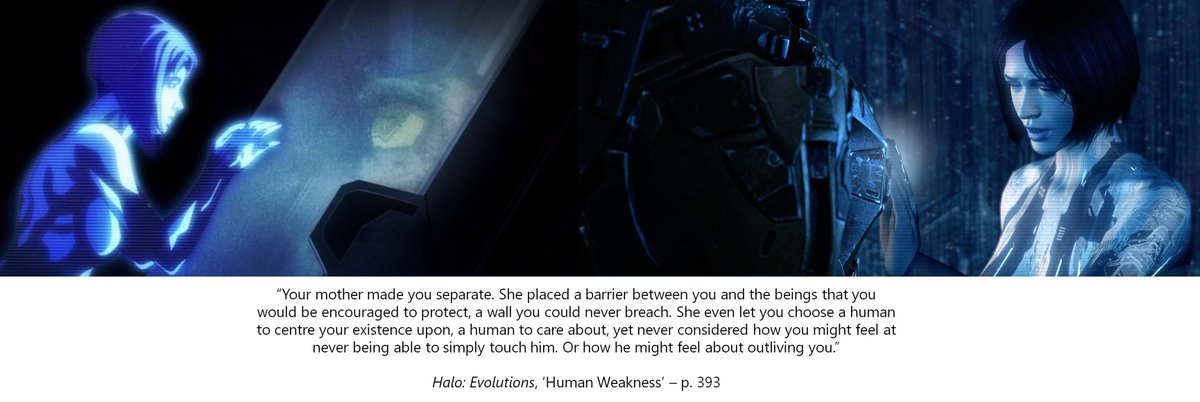 At the end of the game, in her final moments, she is released from this prison and gets the fulfilment she's always desired before bowing out on her own terms - not succumbing to the worst of what fate has prescribed for her.(Yes, we're ignoring Halo 5 here.)