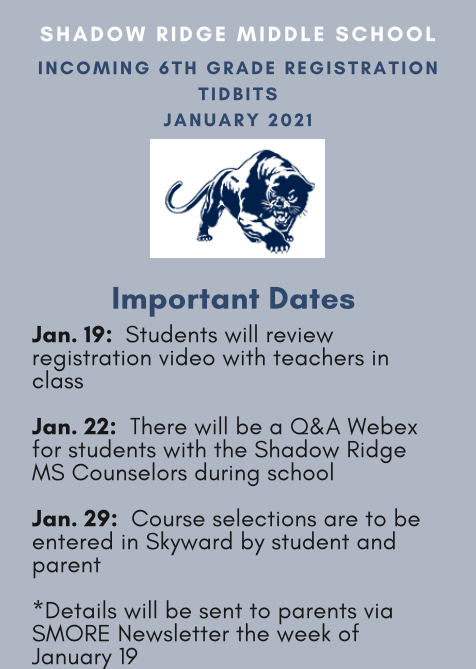 Future Panthers-Get ready for Registration!