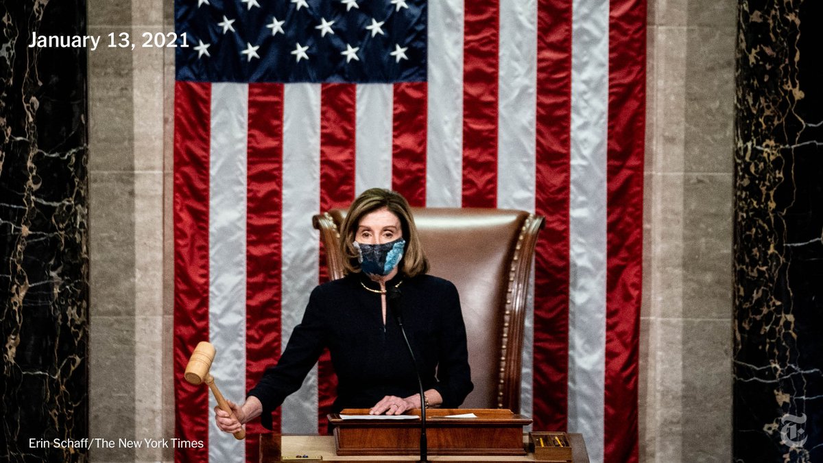 Speaker Nancy Pelosi oversaw the House vote to impeach President Trump for the second time, the first president in American history to be impeached twice. Ten Republicans joined the Democrats to vote for impeachment.
Read the latest. https://t.co/e78p4q5tTV https://t.co/drdrEbHVaf