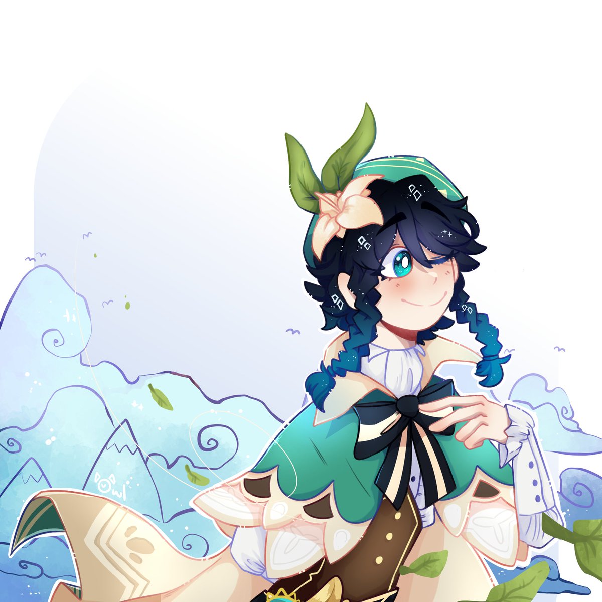 OwlTails's tweet image. I did I think :O 
Purely self indulgent, I just wanted to make icons for me and my gf on discord.

#GenshinImpact #venti #Zhongli