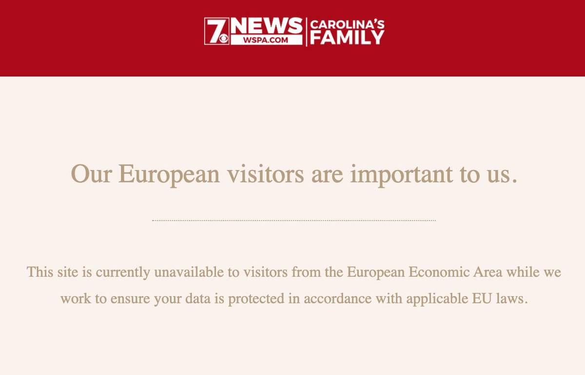 Dear every US web site, stick this insincere message where the sun doesn't shine. 
Effectively you are saying you're totally OK to not protect the data of your users.