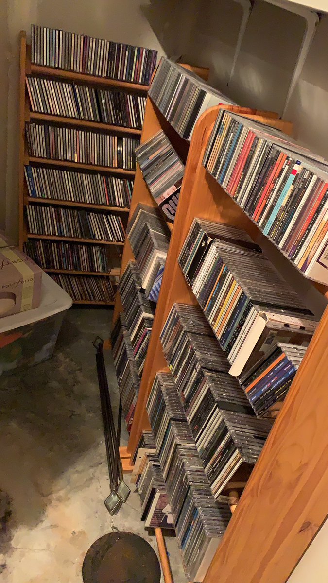 mattwilkie's tweet photo. @tvkatesnow Kate, over Christmas break I brought in my 1500 CDs from boxes in the garage, and now display them (in alphabetical then chronological order!) with much pride...in our furnace room. #CDPride #beforeandafterphotos https://t.co/GvSR9VLJIP