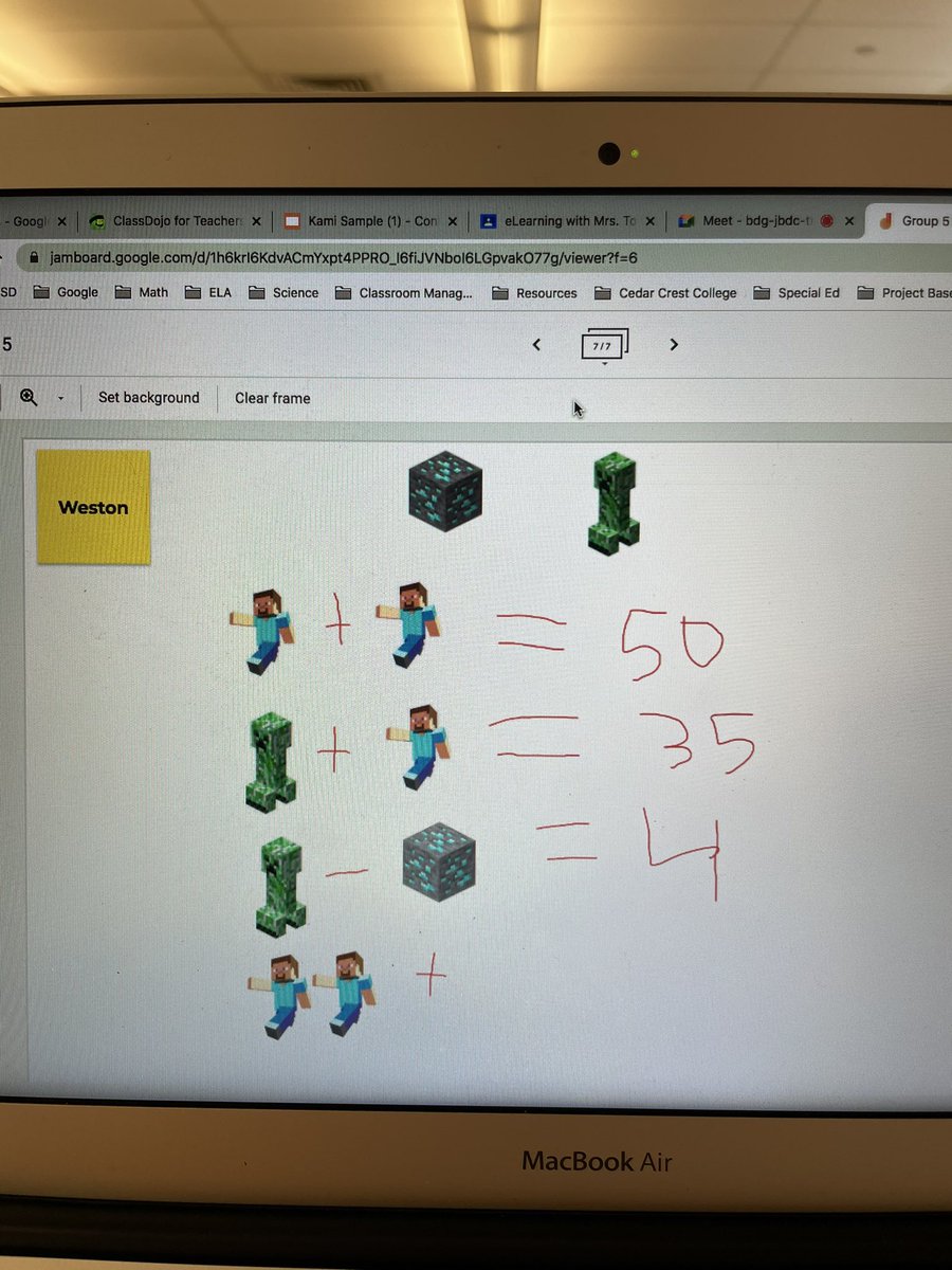 MrsTominaj's tweet image. I had some amazing Kids use @googlejamboard to create their own @solvemoji. Then, they solved each other’s puzzles. A major shoutout to @GiftedTawk for always inspiring me through her creative use of Jamboard. #wELearning @nasdborough @MooreElemSchool