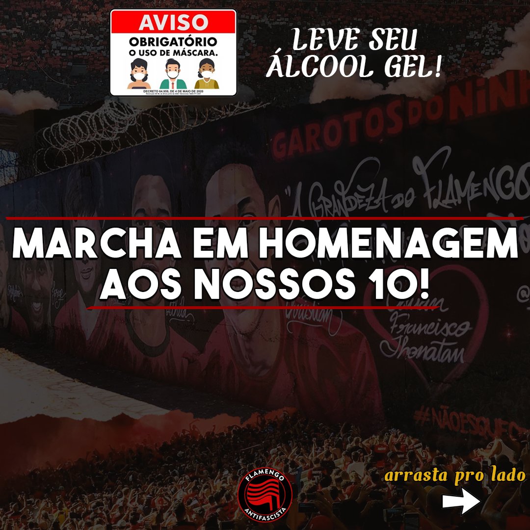 FlamengoAntifa's tweet photo. PARA SEMPRE POR VOCÊS!
O próximo mês marca dois anos do incêndio que interrompeu os sonhos de dez meninos no Ninho do Urubu. O Movimento Flamengo Antifascista está organizando uma homenagem aos garotos e convoca a torcida para comparecer ao Maracanã no dia 8 de fevereiro. https://t.co/d51tqG1SAu