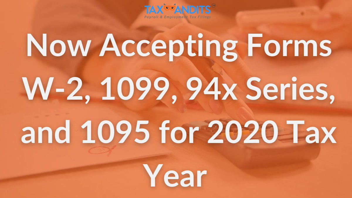 taxbandits's tweet photo. Check it out!π
TaxBandits is now accepting Forms W-2, 1099, 94x Series, and 1095 for Tax Year 2020! Learn more about why you should file NOW with TaxBandits, down below:
https://t.co/Trhsrx7LaC
#FormW2 #Form1099 #TaxBandits #94xseries #AccessWire #TaxSeason https://t.co/f7ofcRlu2E