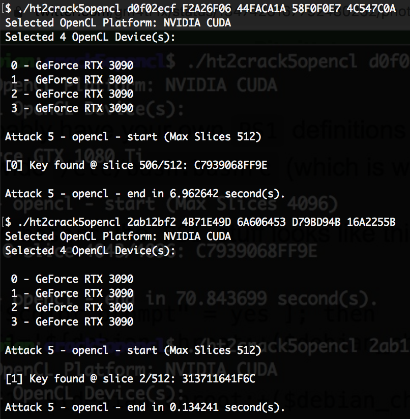 gm4tr1x's tweet photo. as #Kenshiro would say, the #HiTag2 key "has only 7 seconds" before #crack5opencl crack it (with 4x RTX 3090).
@herrmann1001 @doegox

https://t.co/K9TtgLkYft https://t.co/hsGztXgRZA