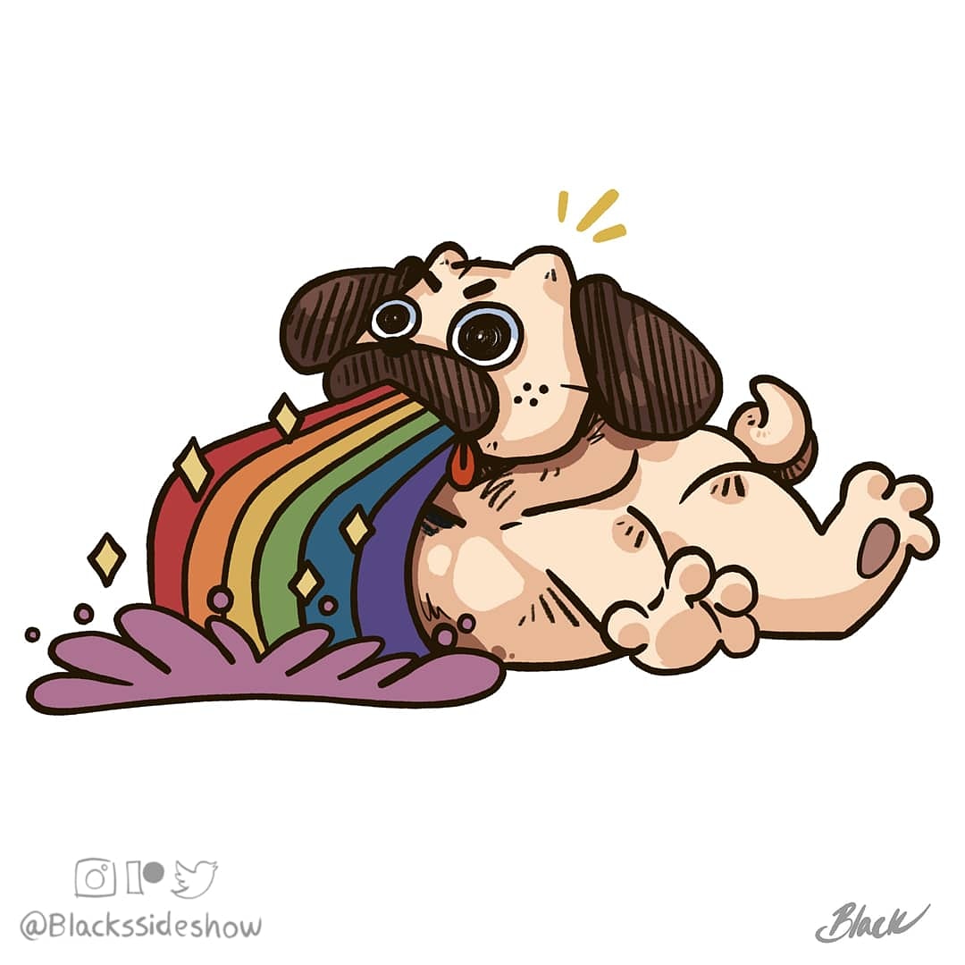 BlacksSideshow's tweet photo. Another rainbow challenger enters the ring! Bug the Pug shows us his pride 🌈🐶
#bugthepug #pugart #artistsontwitter #artontwitter https://t.co/uhnzDtjYmI