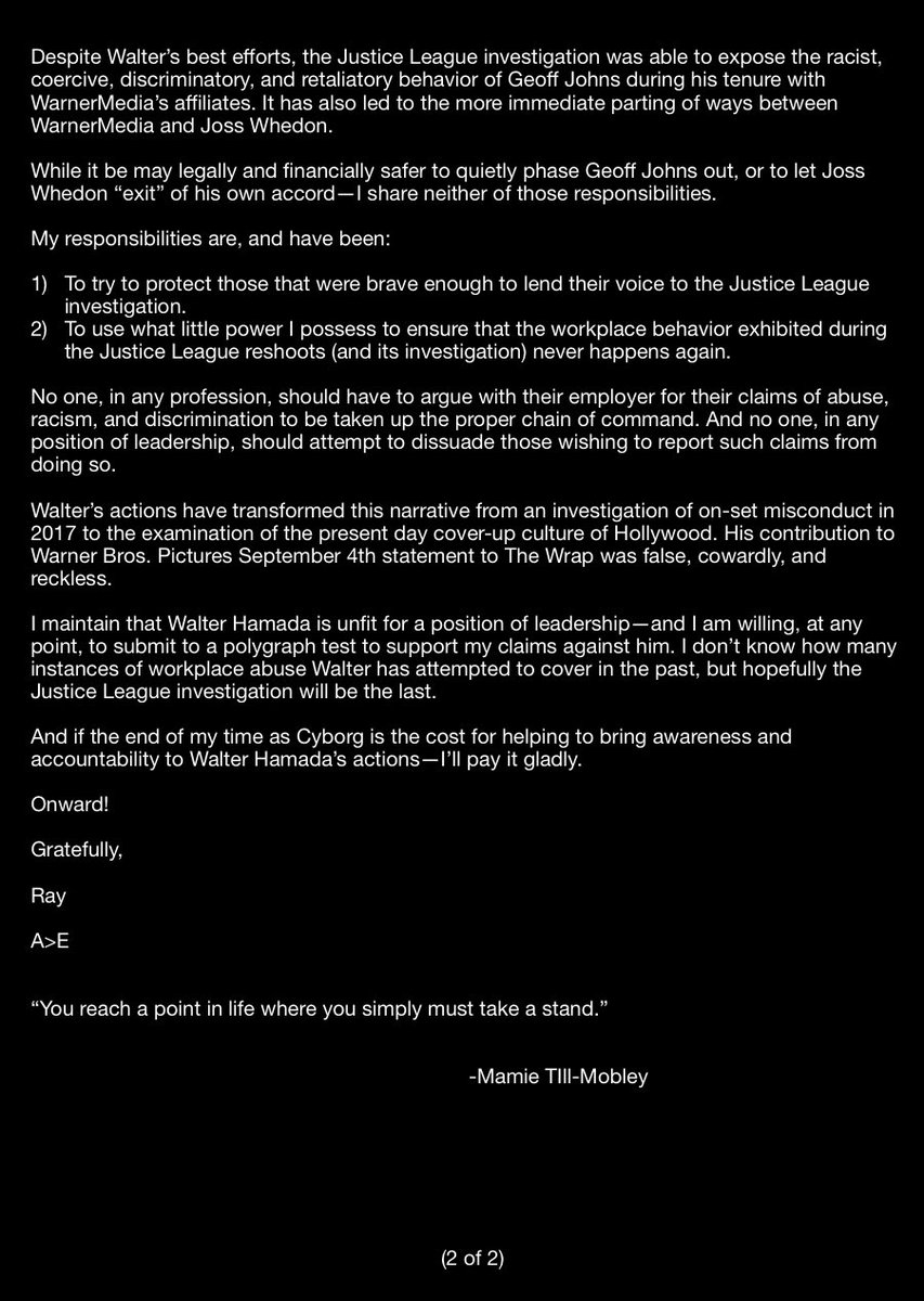 Ray Fisher Please Read A E