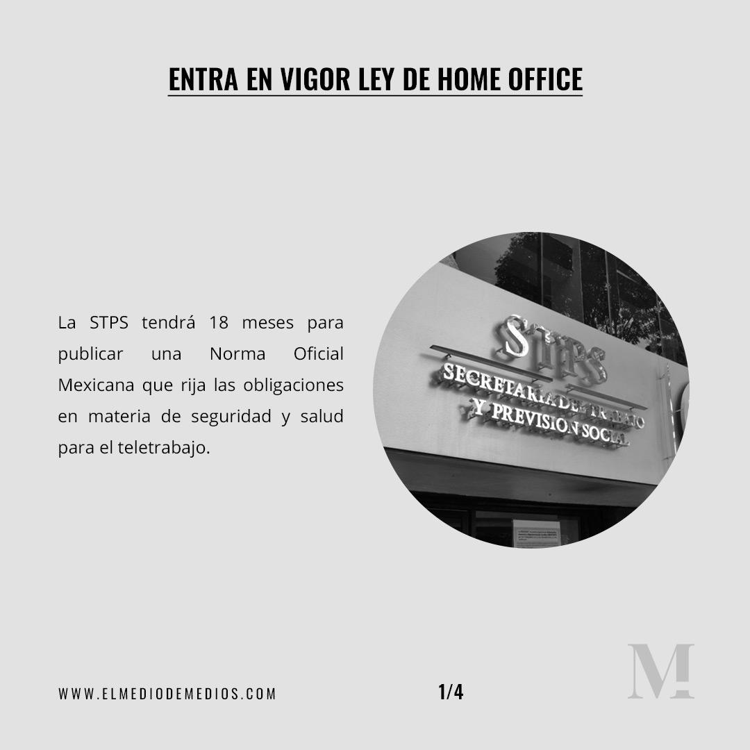 ElMedioDeMedios's tweet photo. Hoy entró en vigor la nueva Ley de Teletrabajo, conocido como “home office”, que busca que los patrones incluyan esta forma de laborar. 

Estas son las especificaciones ➡️ https://t.co/k4hVssibcN