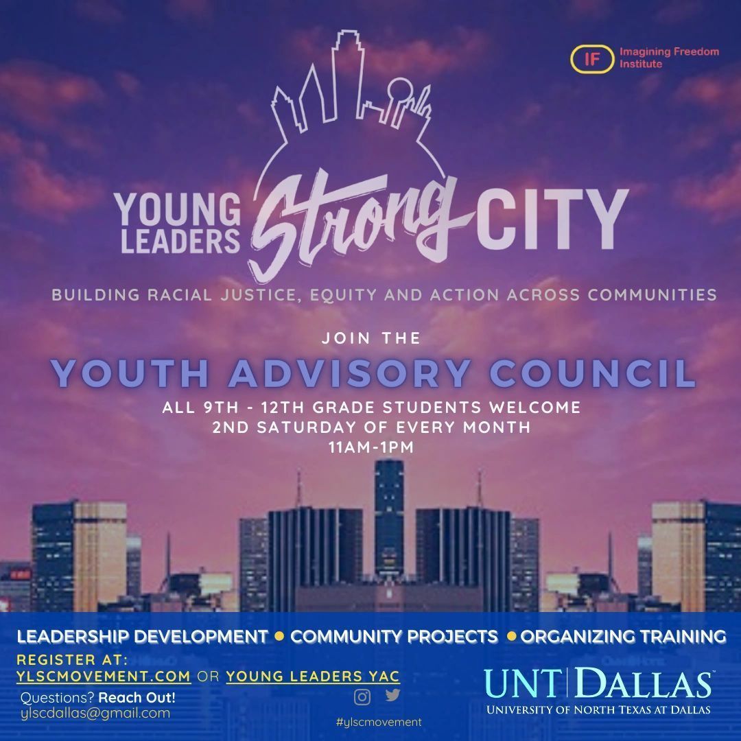 YLSCmovement's tweet photo. We can't wait to see our young leaders on Saturday! Know a #Dallas student in 75215, 75210, 75216, 75241? Send them our way!
#YLSCmovement #YLSC #YoungLeadersStrongCity https://t.co/upGabo1Tey
