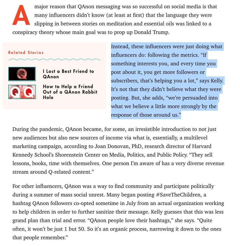 The algorithm conditions people seeking attention into Q because Q posts perform better in the algorithm. They get more attention.It's a skinner box.
