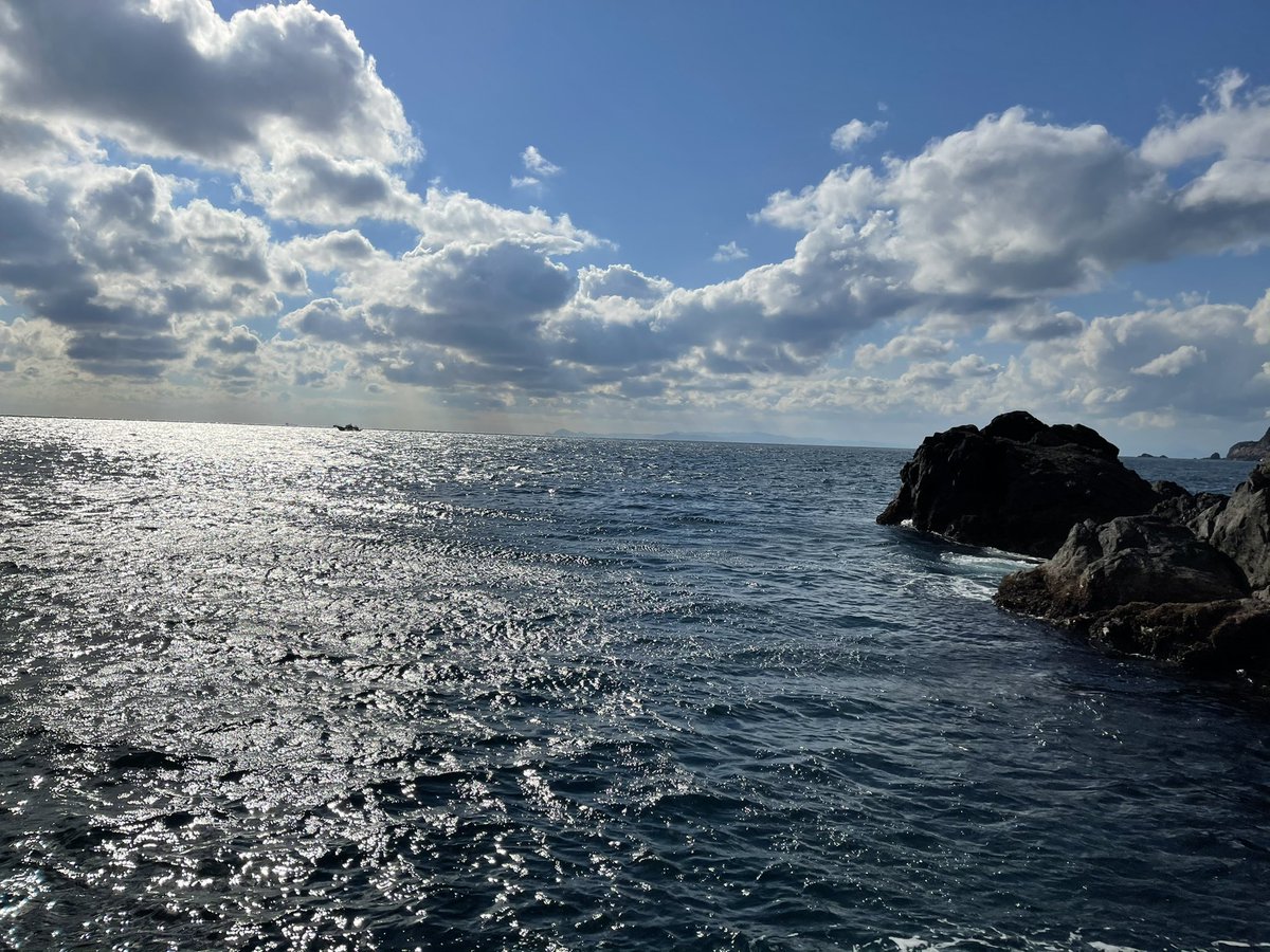 初釣りはずっと行きたかった磯釣りの聖地、御五神島でグレ🎣

瀬戸内のグレと違い、釣れるのは40㎝以上ばかりで引きも桁違い。
何匹か化け物を取れなかったり掛けきれない事が多く課題が見つかりました！

それにしても最高だった😭

#グレ　#御五神島　#青好き　#フカセ釣り　#釣武者