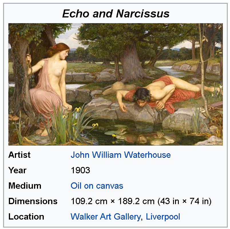 Why the frozen lake then? Have we seen it before?Yes! In the VCR that started the comeback show (20/02/27), just before Black Swan, there was a Narcissus painting that got frozen as Narcissus looked at his reflection in the lake... @BTS_twt