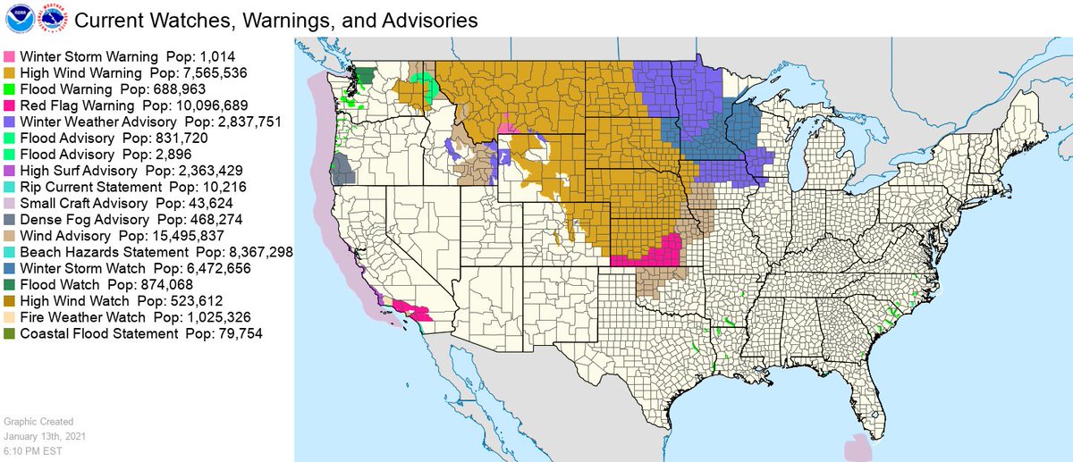 NWS's tweet photo. A powerful storm with a wide swath of dangerously high winds will morph into a heavy snow storm in the Upper Midwest this week. Rain in the northern Rockies is producing flooding &amp; increasing avalanche threats. Critical fire weather threats will develop in S. CA and KS. https://t.co/oAATgulGq0