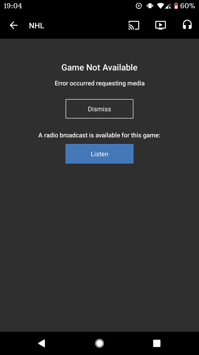 CapesAndSpace's tweet photo. @NHLTVSupport how come I get this when I try to watch the Leafs game tonight? https://t.co/9IEPsSUwek