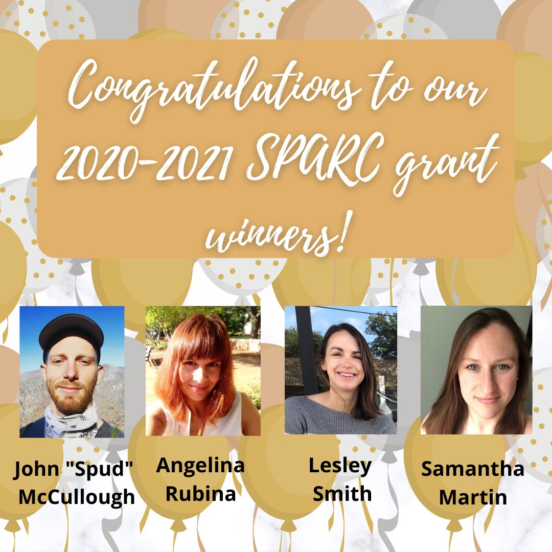 UofSCLing's tweet photo. Four of our wonderful PhD students have been awarded 2020-2021 SPARC grants! Congratulations to John "Spud" McCullough (@carpehorizon), Angelina Rubina, Samantha Martin (@samanthroling), and Lesley Smith and their advisors! https://t.co/wi4VByUgCC
