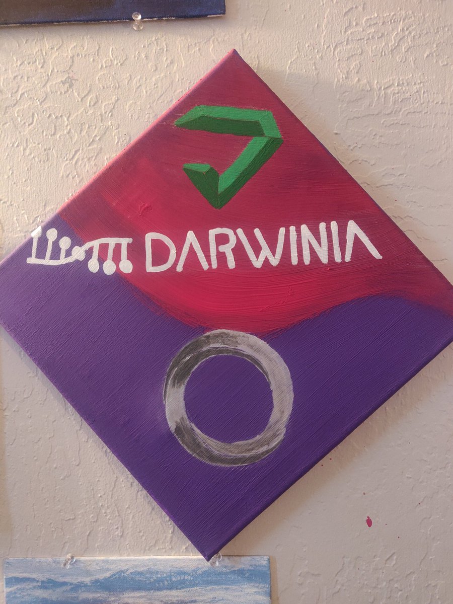 imcryptohustler's tweet photo. My girlfriend just painted this!!! @DarwiniaNetwork @Bree_Darwinia @boombastic @hackfisher $kton $ring #darwinia #darwinianetwork #parachain #intetoperability #kton #darwiniaring https://t.co/eFzc4KPsWp
