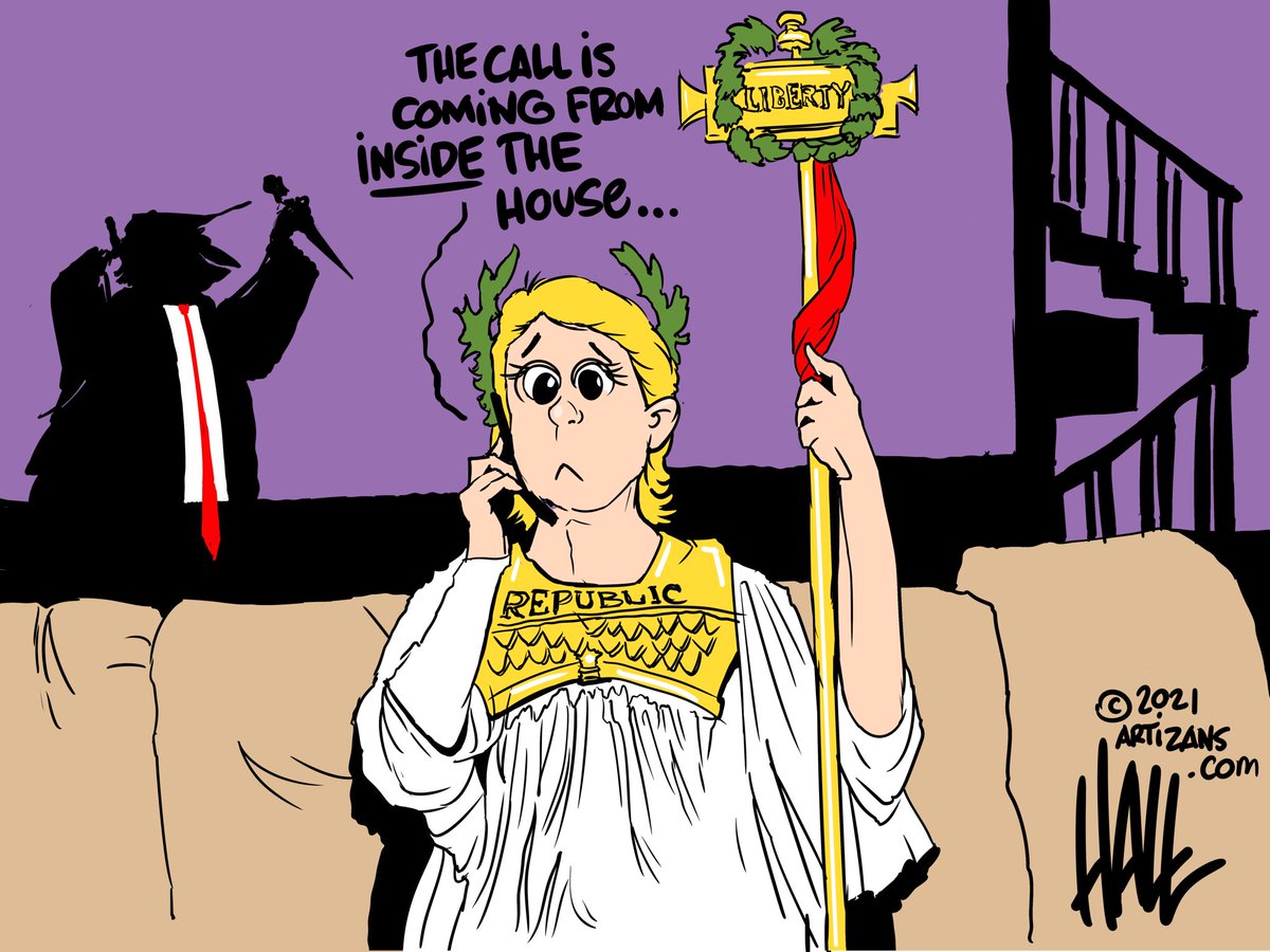 halltoons's tweet photo. The terror within. #domesticterror #incitement #nostranger #arepublicifyoucankeepit #liberty #democracy @MaggieJordanACN @AprilDRyan @laloalcaraz @ElayneBoosler @Acosta @co_rapunzel4 https://t.co/GU0L3rcs6I