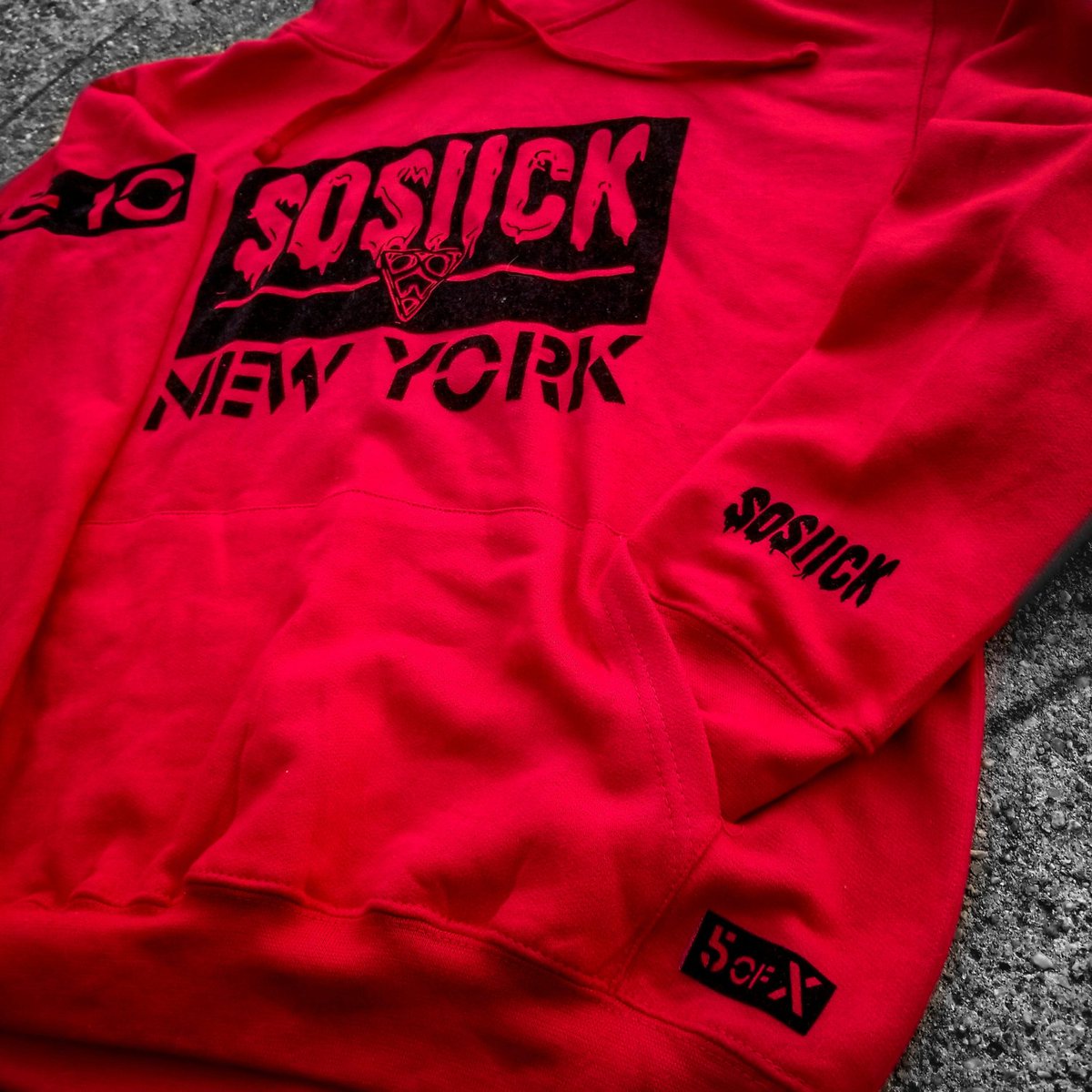 SOSIICK_LLC's tweet photo. The Red &amp; Black "BIG 10 Sweat Suit" is number five of ten in the SOSIICK BIG 10 collection. What's that?....Yeah you can get the hoodie separately not a problem.
.
#SOSIICK 
#QUEENS 
#NEWYORK 
#APPAREL 
#STREETWEAR 
#SWEATSUIT 
#RED
#BLACK https://t.co/DEU8hjcDZZ