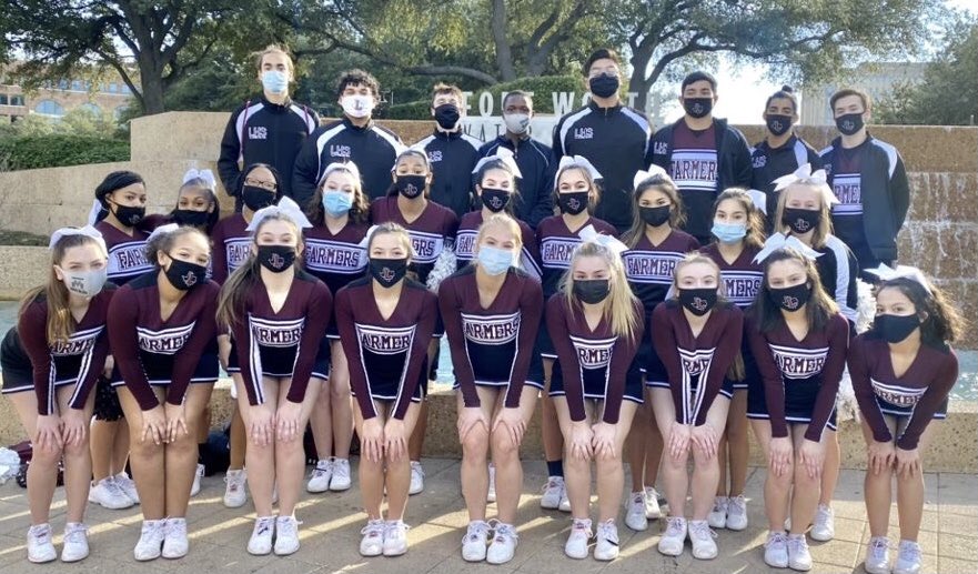 LewisvilleHS's tweet photo. Farmer Cheerleaders and Bell Crew WIN 2nd in State!!!  Congratulations!!  We are so proud of you!!! https://t.co/W3wd0n91uo