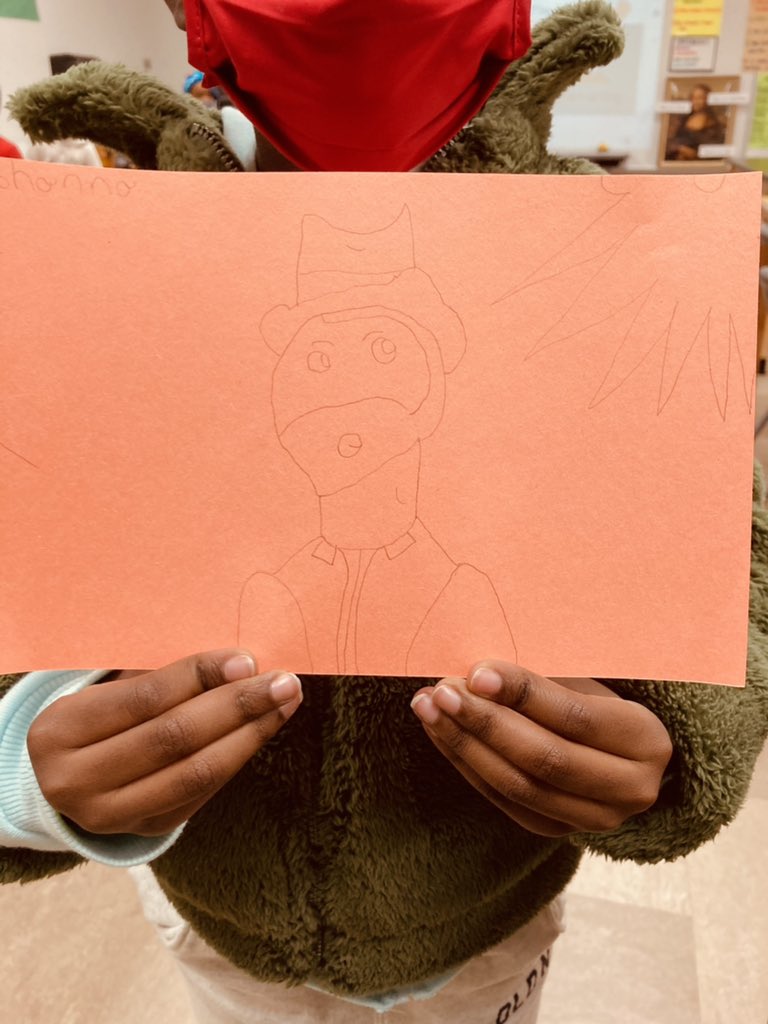 MybostonA's tweet photo. A KINDERGARTEN student Johanna drew this picture of #vincentvangogh from our art wall. Kinder y’all! We have amazing little artists @jses_stallions! #fbisdvisualarts https://t.co/RLVfrfPid9
