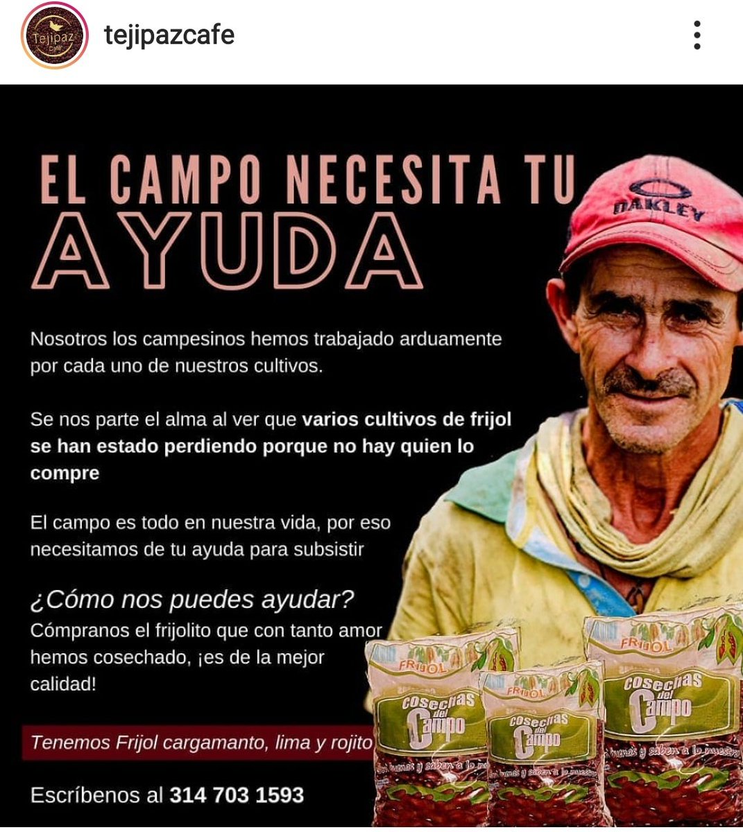 gindamato's tweet photo. Apoyemos a nuestros campesinos de Granada... Fríjoles sembrados con amor @tejipaz 3147031593 https://t.co/Bv9H0SbDPA