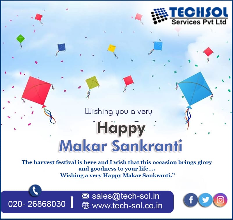 TechSolService1's tweet image. May the Makar Sankranti end all moments of sadness and bring joy and happiness.
Wish You All A Very Happy Makar Sankranti From TechSol Services Pvt Ltd 
#HappyMakarSankranti #Sankranti2021